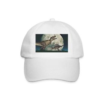 Tyrannosaurus Rex und Spinosaurus - Baseballkappe - Weiß/Weiß - Vorne