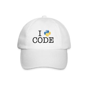 I love code - Python - Baseballkappe - Weiß/Weiß - Vorne
