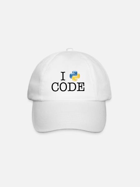 I love code - Python - Baseballkappe - Weiß/Weiß
