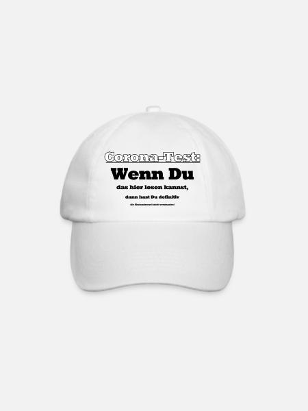 Corona-Test - Baseballkappe - Weiß/Weiß