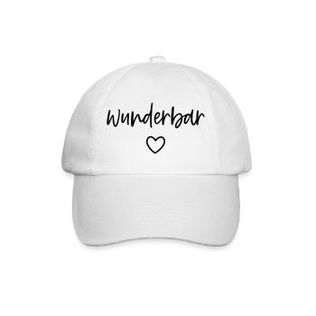wunderbar Herz - Baseballkappe - Weiß/Weiß - Vorne