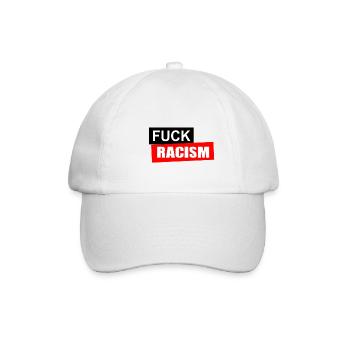 fuck racism gegen rassismus - Baseballkappe - Weiß/Weiß - Vorne