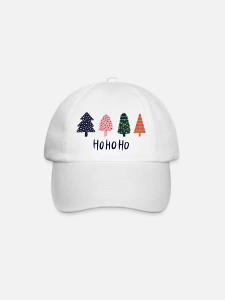 Hohoho Tannenbäume - Baseballkappe - Weiß/Weiß