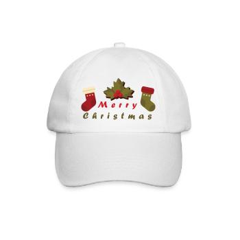 Merry Christmas - Baseballkappe - Weiß/Weiß - Vorne