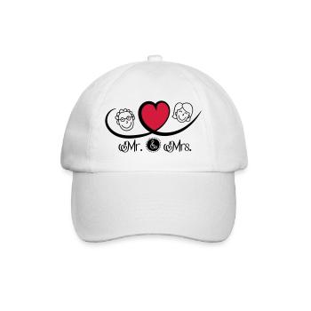 Mr and Mrs - Baseballkappe - Weiß/Weiß - Vorne