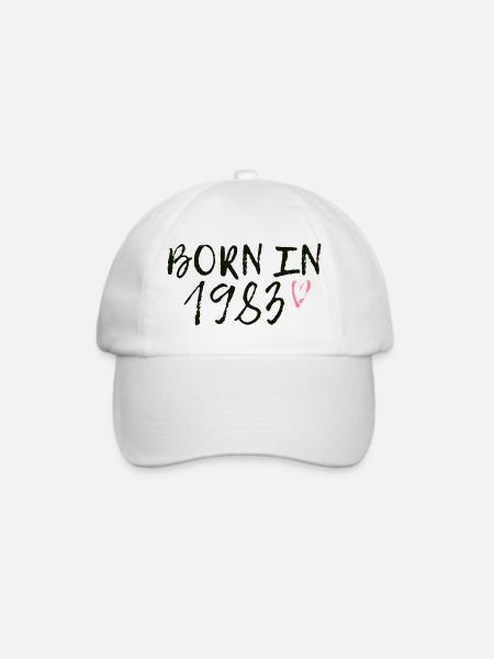 Geboren 1983 im Retro-Stil - Baseballkappe - Weiß/Weiß