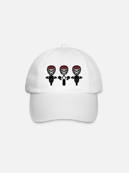 Motorrad, Motorradfahrer, Motorrad-t-Shirt - Baseballkappe - Weiß/Weiß