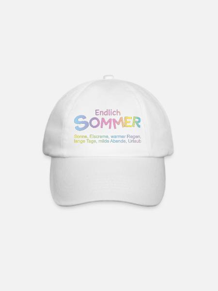 Endlich Sommer: Pastellfarben - Baseballkappe - Weiß/Weiß