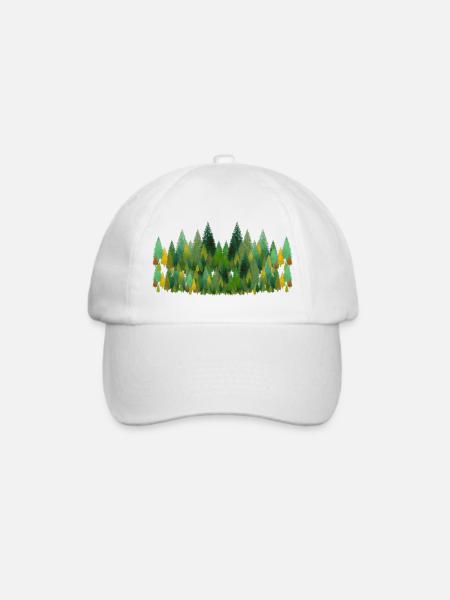 trees and trees and trees - Baseballkappe - Weiß/Weiß