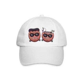 Coole Kokosnuss Frankenstein Monster Gesichter - Baseballkappe - Weiß/Weiß - Vorne