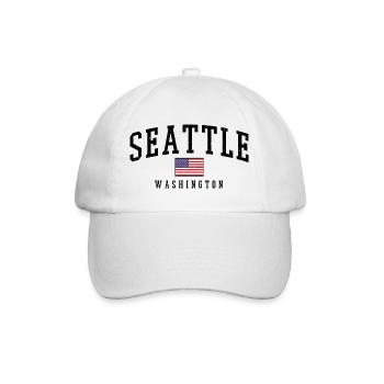 Seattle Washington USA - Baseballkappe - Weiß/Weiß - Vorne