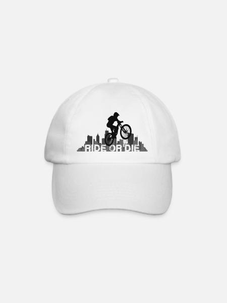 Ride or Die Skyline MTB Shirt - Baseballkappe - Weiß/Weiß