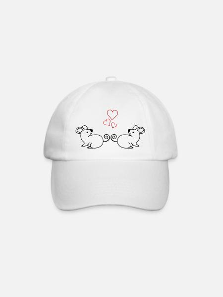 Mäuse Verliebt - Baseballkappe - Weiß/Weiß