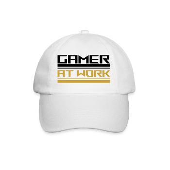 Gamer at work black - Baseballkappe - Weiß/Weiß - Vorne