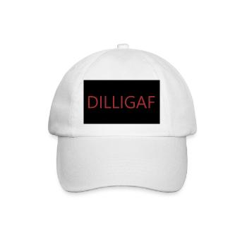 DILLIGAF Aufdruck - Baseballkappe - Weiß/Weiß - Vorne
