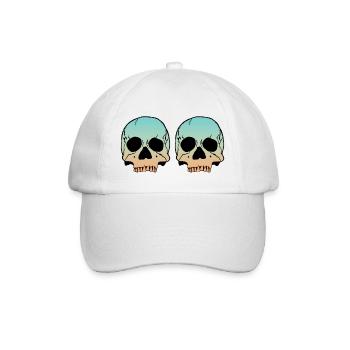 2 Skulls - Baseballkappe - Weiß/Weiß - Vorne