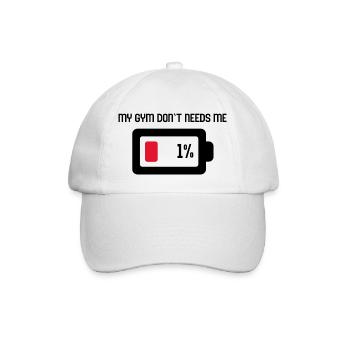 My GYM don`t needs me - Baseballkappe - Weiß/Weiß - Vorne