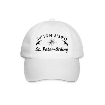 Sankt Peter Ording Nordsee Urlaub Idee - Baseballkappe - Weiß/Weiß - Vorne