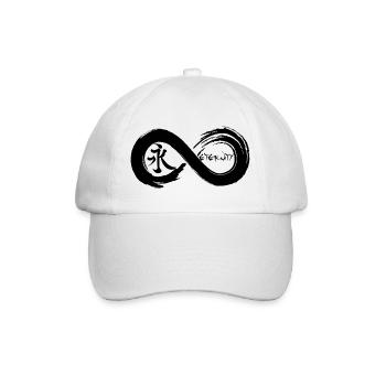 Unendliches Symbol und Ewigkeit auf Japanisch - Baseballkappe - Weiß/Weiß - Vorne
