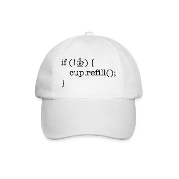 Coffee code Programmierer Kaffee Liebhaber Humor - Baseballkappe - Weiß/Weiß - Vorne