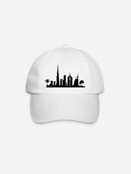 dubai skyline - Baseballkappe - Weiß/Weiß