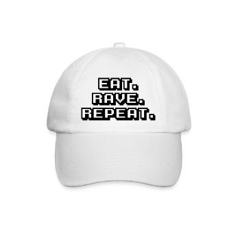 eat rave repeat - Baseballkappe - Weiß/Weiß - Vorne