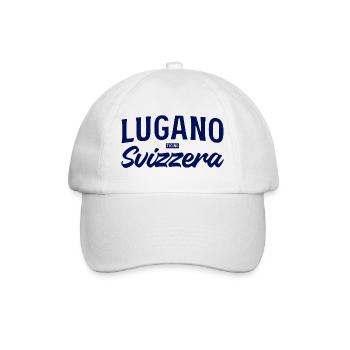 Lugano Svizzera Script Design - Baseballkappe - Weiß/Weiß - Vorne
