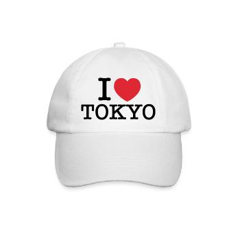 Ich liebe Tokio | Tokio | I Herz Tokio - Baseballkappe - Weiß/Weiß - Vorne