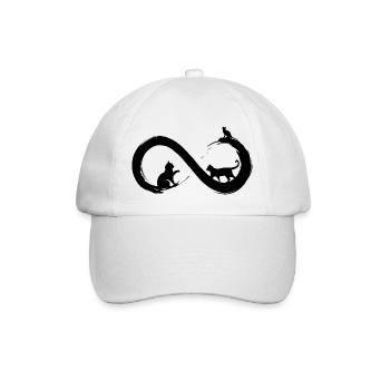 Infinity-Katze - Baseballkappe - Weiß/Weiß - Vorne