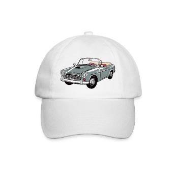 Graues Cabriolet - Baseballkappe - Weiß/Weiß - Vorne