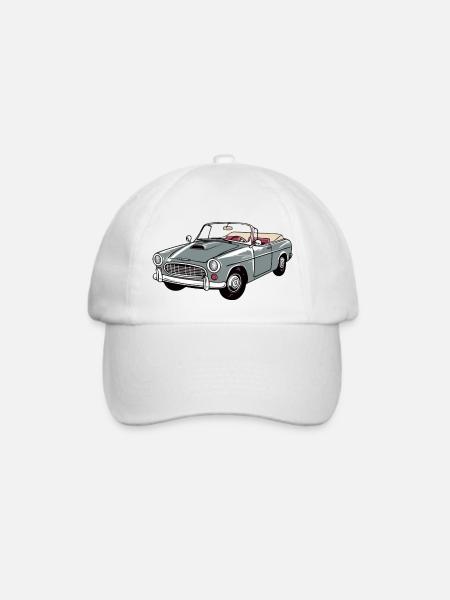 Graues Cabriolet - Baseballkappe - Weiß/Weiß