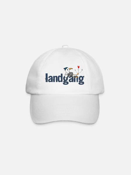 Landgang Möwe Herz - Baseballkappe - Weiß/Weiß
