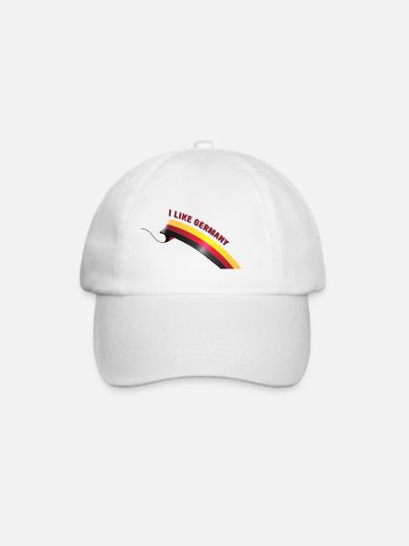I LIKE GERMANY with Flag - Baseballkappe - Weiß/Weiß