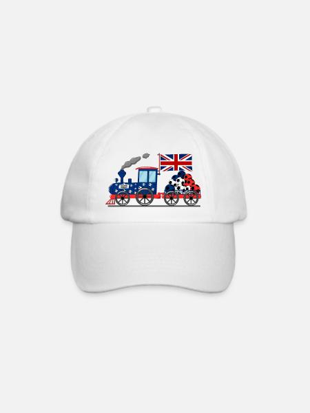 Britische Flagge Flagge Fußball Eisenbahn - Baseballkappe - Weiß/Weiß
