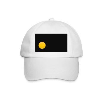 Gelber Punkt auf schwarzem Hintergrund - Baseballkappe - Weiß/Weiß - Vorne