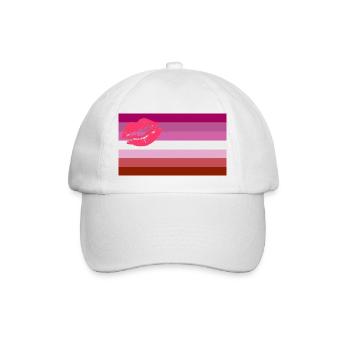 lesbian pride lipstick flag - Baseballkappe - Weiß/Weiß - Vorne