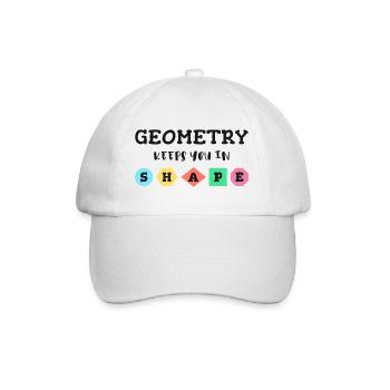 Geometrie hält dich in Form, geometrische Formen - Baseballkappe - Weiß/Weiß - Vorne