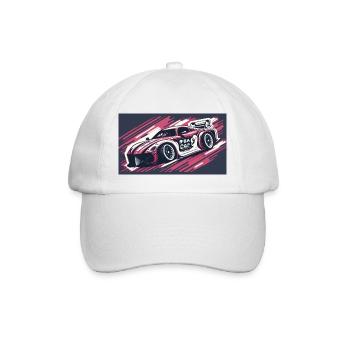Pink Racecar - Baseballkappe - Weiß/Weiß - Vorne