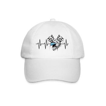 racing Helm puls Motorsport Herzschlag Symbol Helm - Baseballkappe - Weiß/Weiß - Vorne