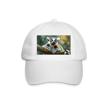 Niedliche Tiere chillen – Kattis - Baseballkappe - Weiß/Weiß - Vorne