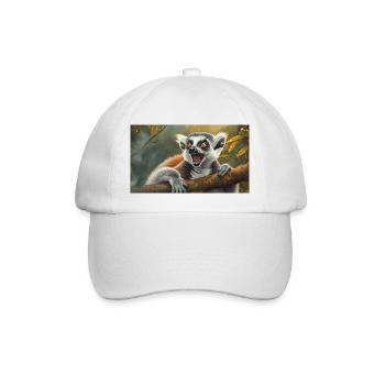 Niedliche Tiere chillen – Kattis - Baseballkappe - Weiß/Weiß - Vorne
