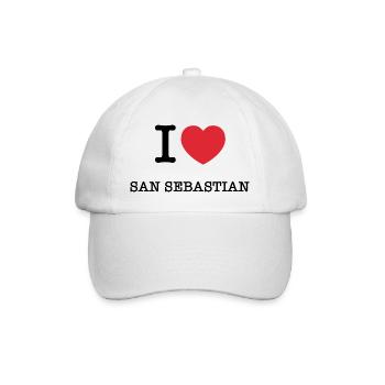 Ich liebe San Sebastian | San Sebastián - Baseballkappe - Weiß/Weiß - Vorne