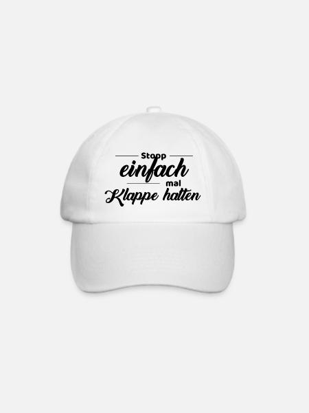 stopp einfach mal Klappe halten - Baseballkappe - Weiß/Weiß