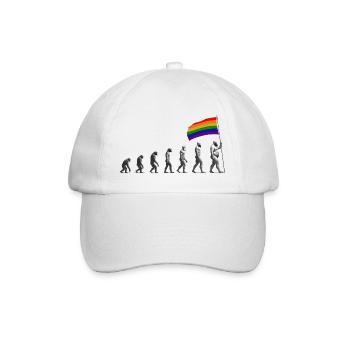 LGBTQIA + Pride Evolution - Baseballkappe - Weiß/Weiß - Vorne
