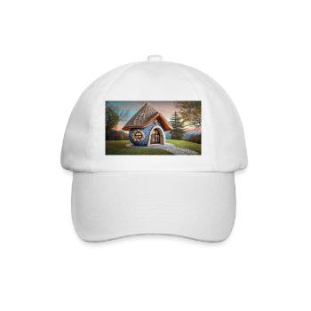 Lustiger Hooey, ein Haus ist rund und hat keine Ecken - Baseballkappe - Weiß/Weiß - Vorne