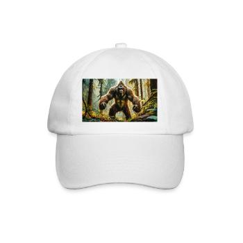 Sasquatch Bigfoot im Waldmonster dunkel - Baseballkappe - Weiß/Weiß - Vorne