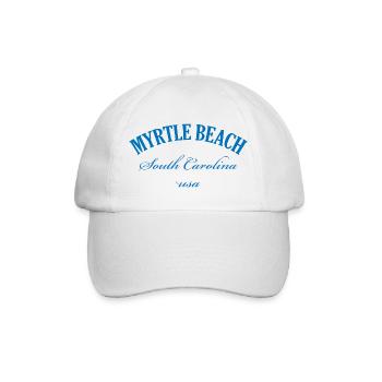 Myrtle Beach South Carolina Retro-Design - Baseballkappe - Weiß/Weiß - Vorne