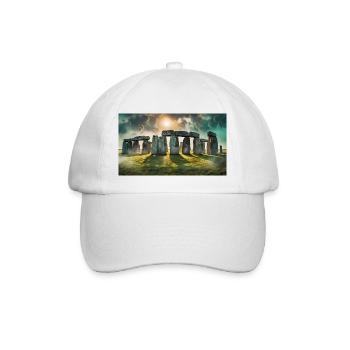 wunderschöne mythische Orte – Stonehenge - Baseballkappe - Weiß/Weiß - Vorne
