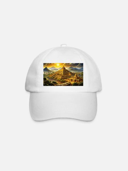 wunderschöne mythische Orte – El Dorado Goldene Stadt - Baseballkappe - Weiß/Weiß