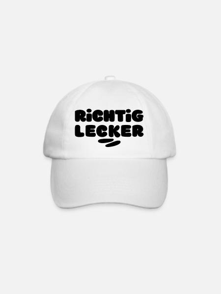 Richtig Lecker - Baseballkappe - Weiß/Weiß
